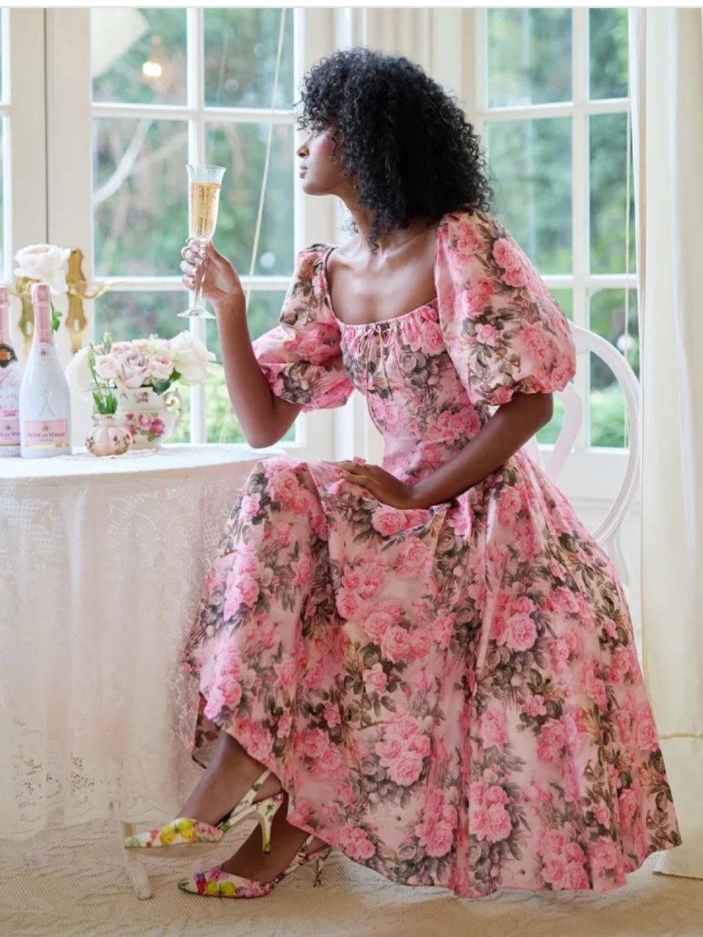 Selkie The Queen Bee Day Dress in Pink Rose